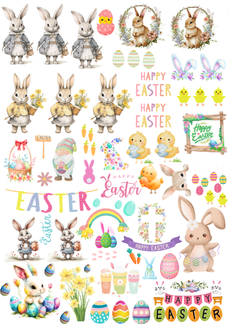 EASTER Mix A4 Themed Sheet UV DTF