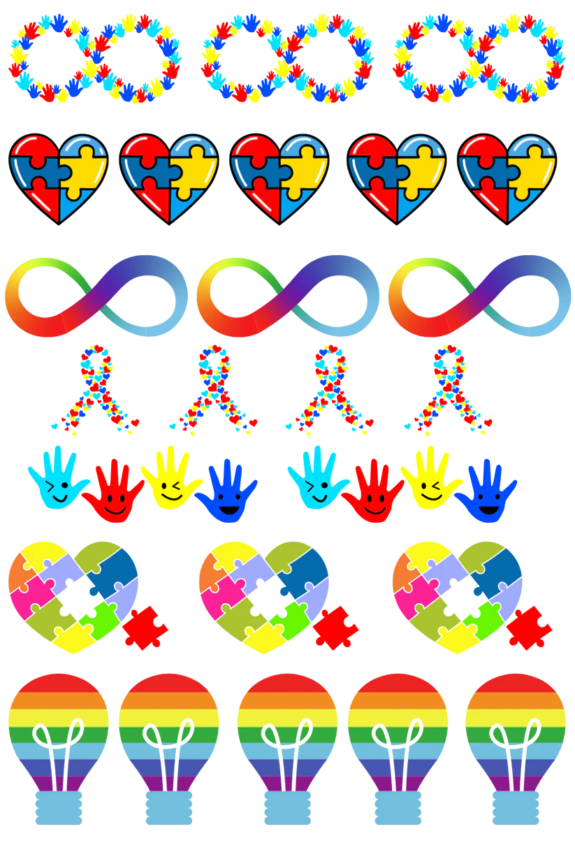 Autism Symbols - 13.5*20cm UV DTF Sheet