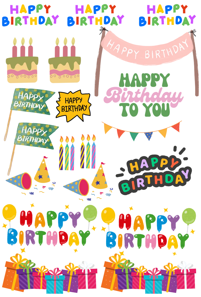 Birthday - 13.5*20cm UV DTF Sheet