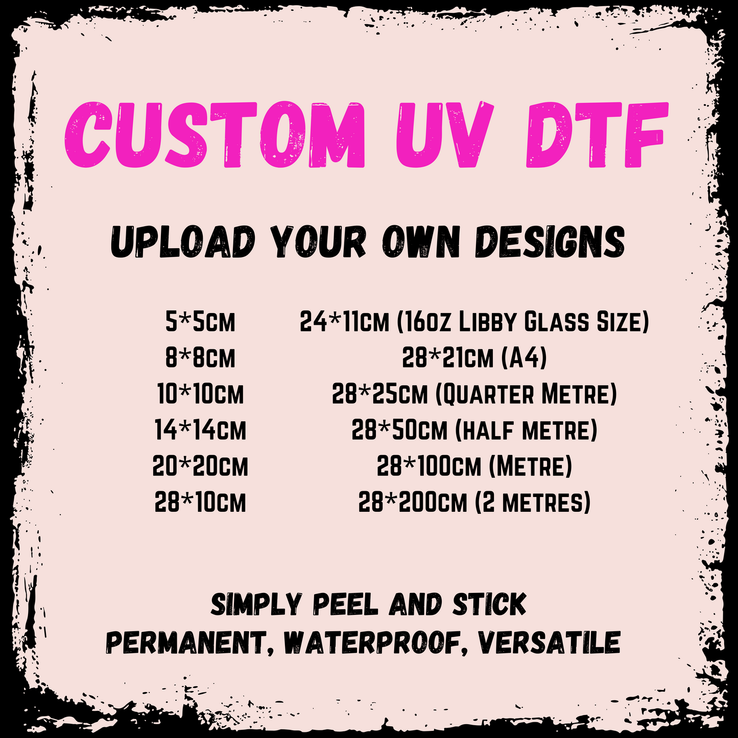 Custom UV DTF - Build A Gangsheet