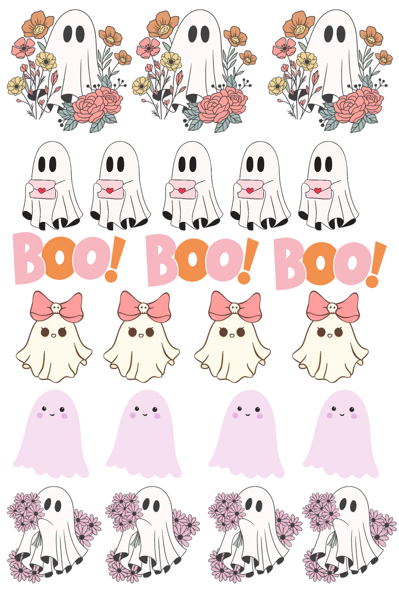 Cute Ghosts - 13.5*20cm UV DTF Sheet