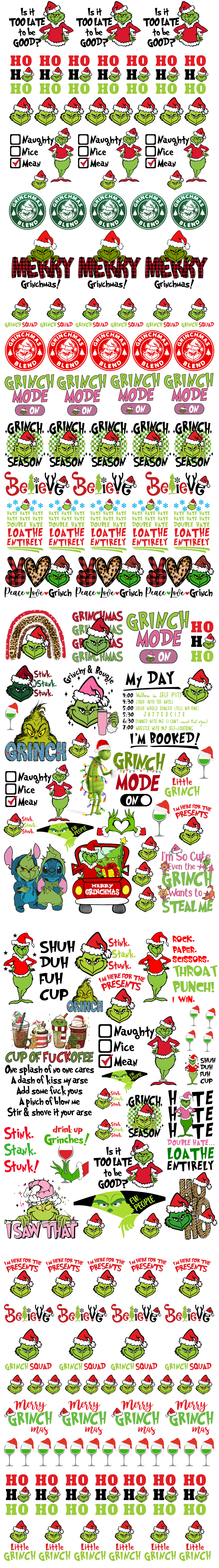 Grinch A4 size UV DTF