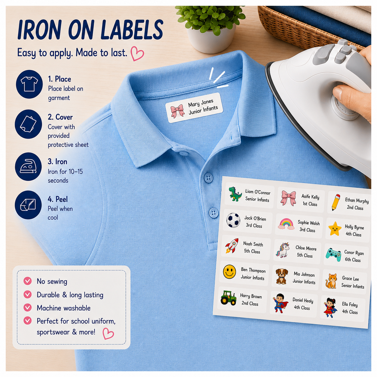 Personalised Iron-On Clothing Labels