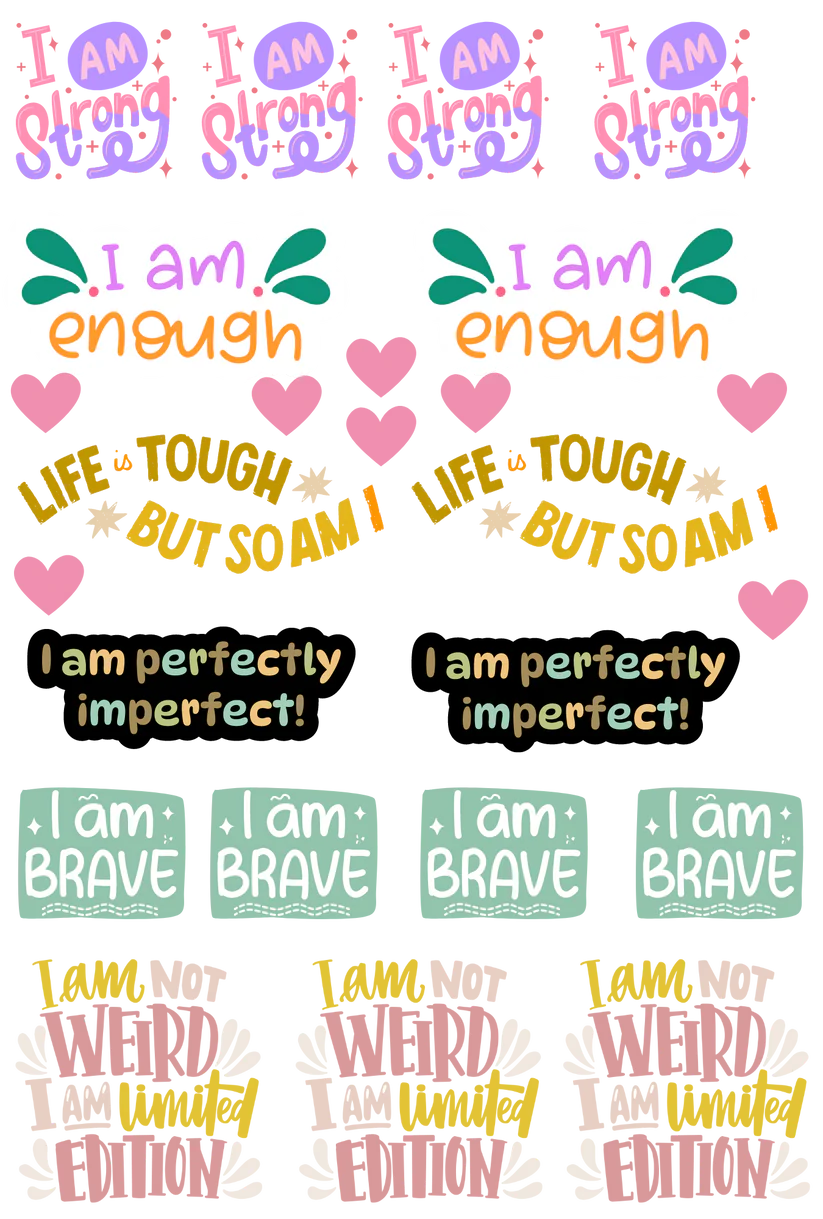 I Am - 13.5*20cm UV DTF Sheet