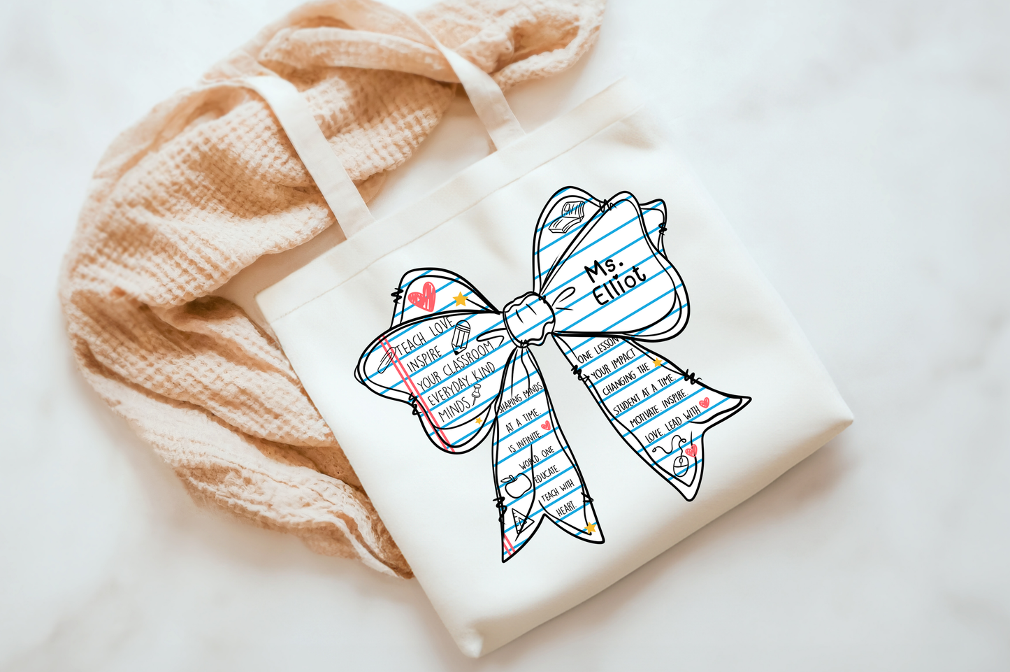 Personalised Teacher Bow DTF Transfer