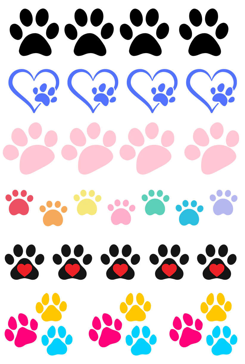 Paw Prints - 13.5*20cm UV DTF Sheet