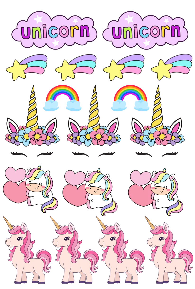 Unicorns - 13.5*20cm UV DTF Sheet