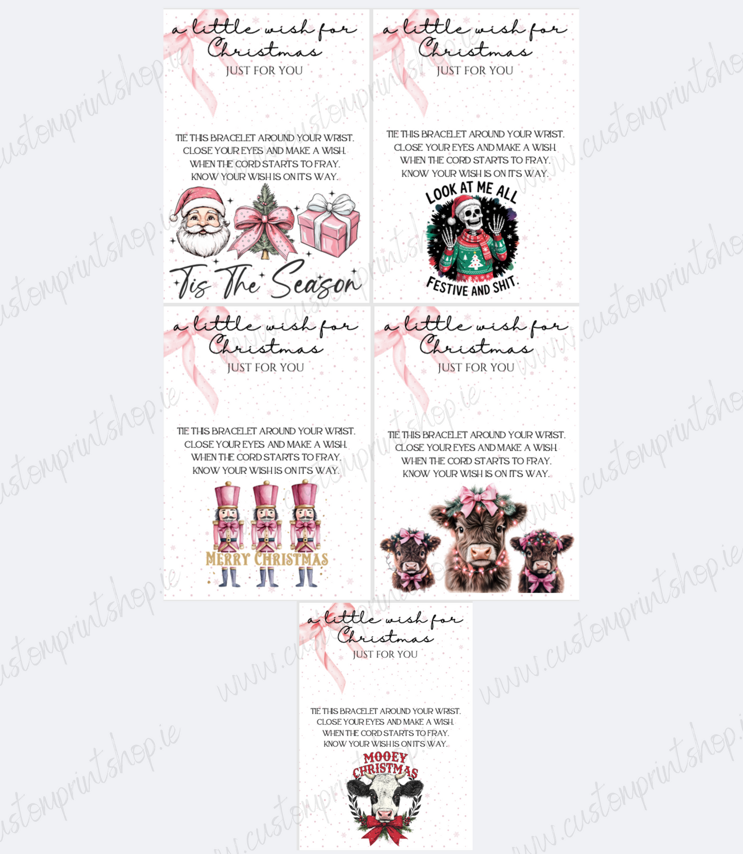 DIGITAL FILE - Christmas Wish Bracelet Backing Cards