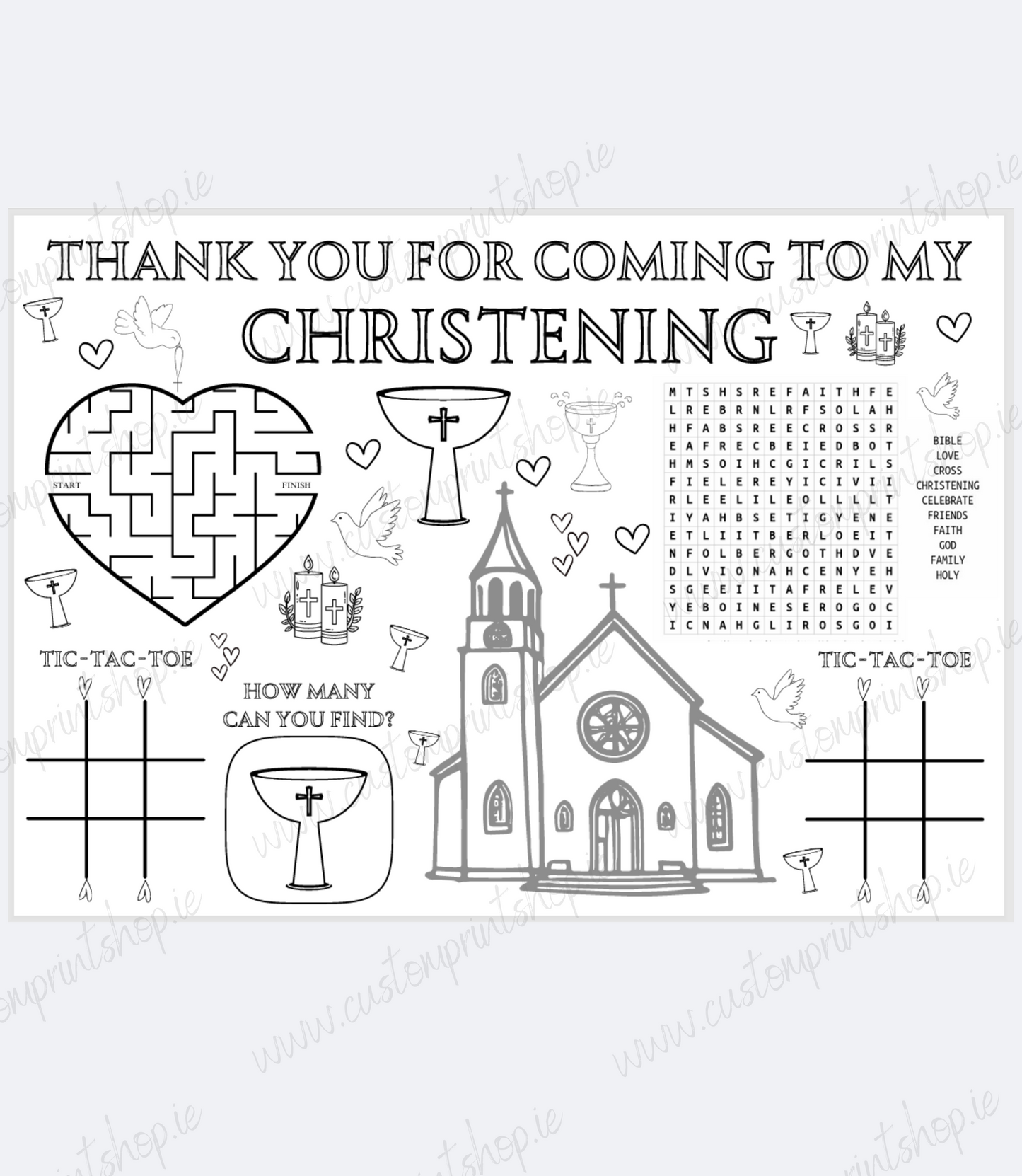 DIGITAL FILE - Christening Placemat