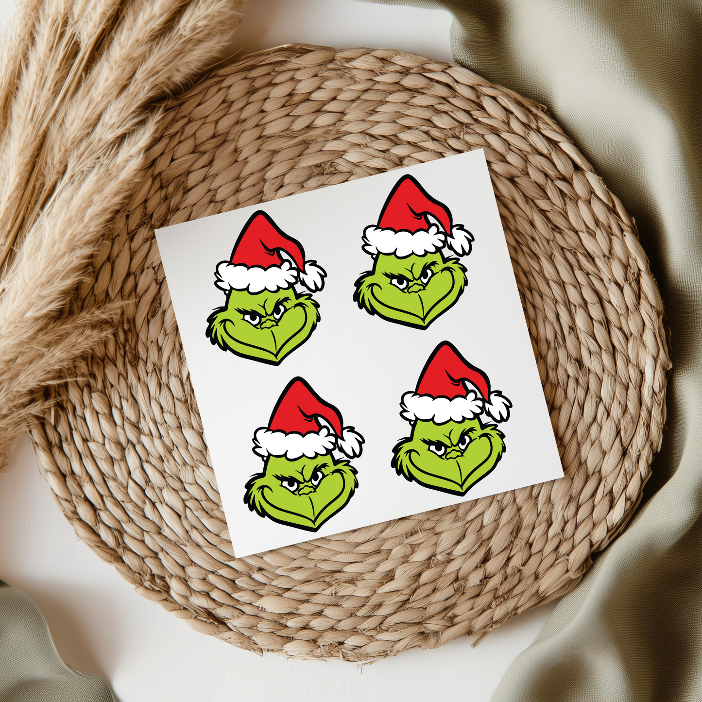 4 Grinch Faces UVDTF Transfer