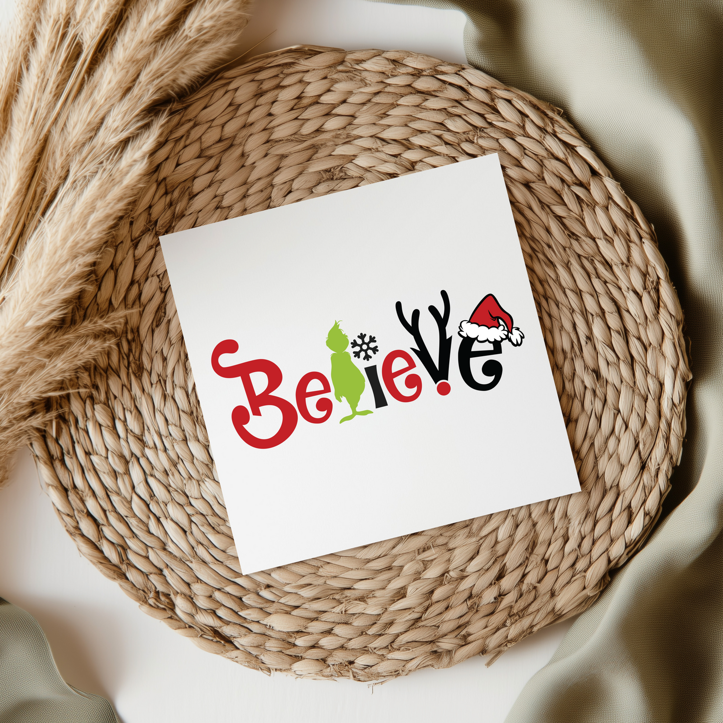 Grinch Style Believe UVDTF Transfer