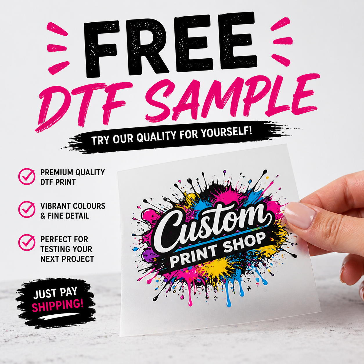 Small Piece of sample DTF
