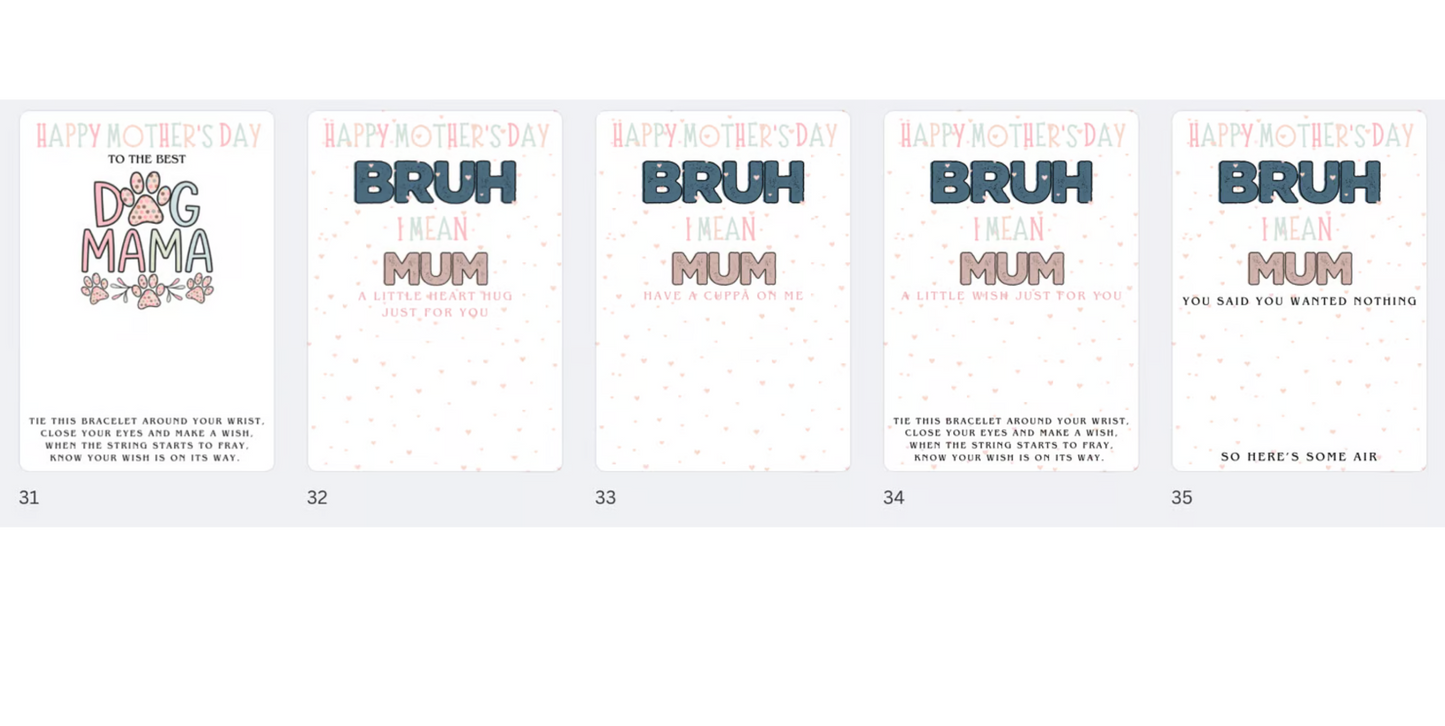 DIGITAL FILE - Mother's Day Mixed Backing Cards