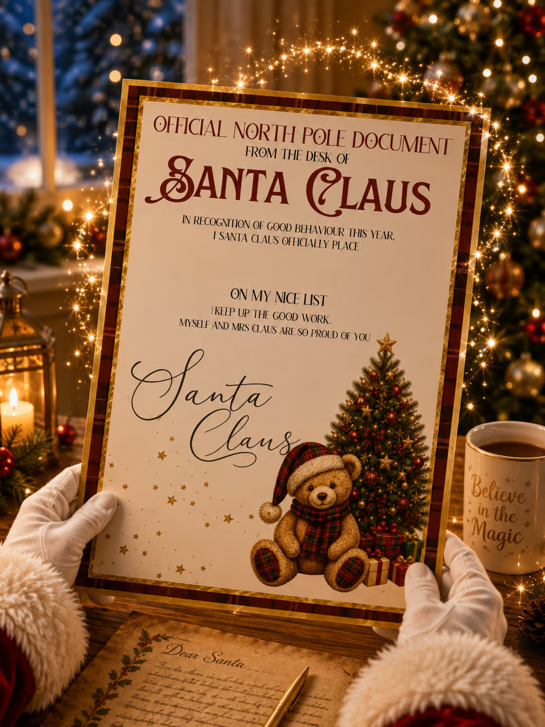 DIGITAL FILE - Tartan Style Santa Prints