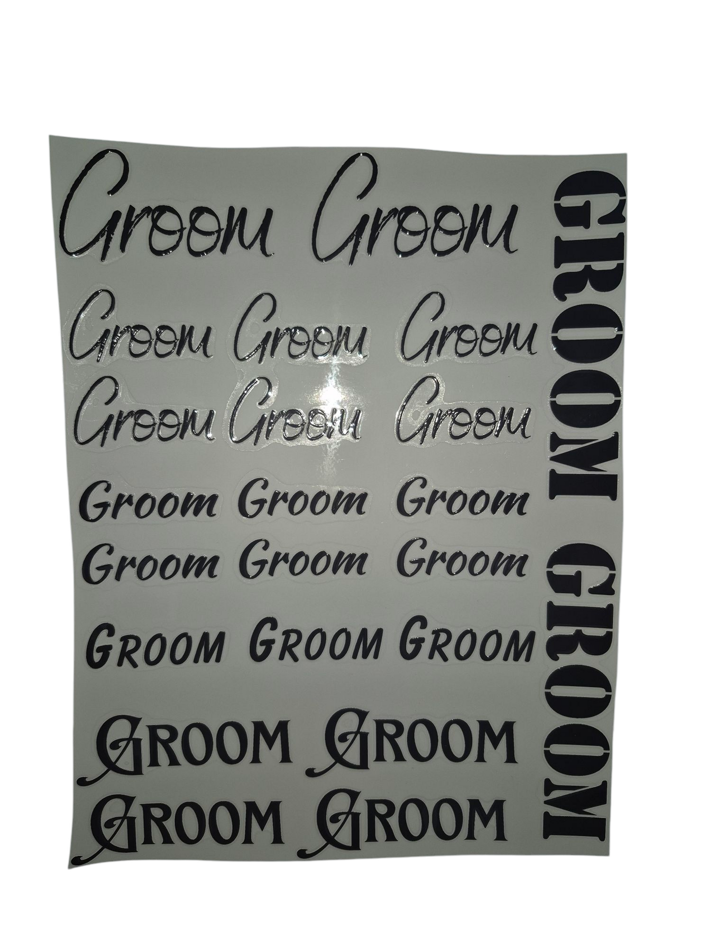Groom Text A4 size UV DTF