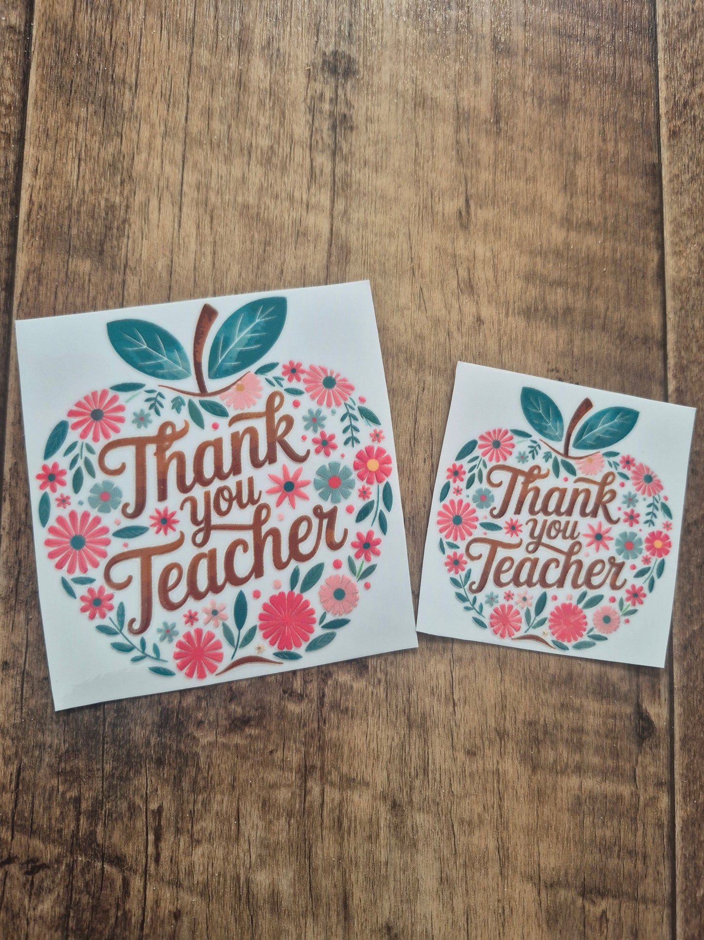 Apple Thank You Teacher UV DTF Transfer