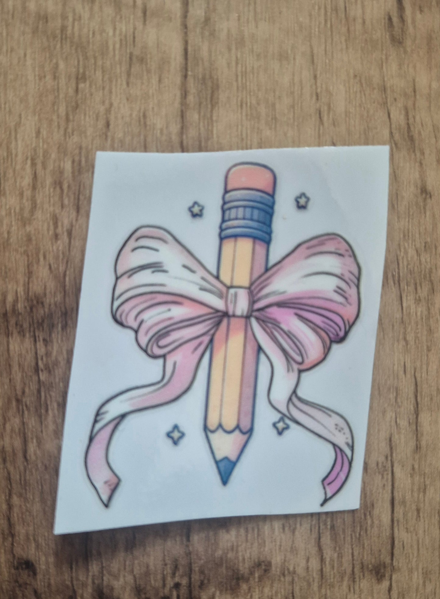 Pencil Bow UV DTF Transfer