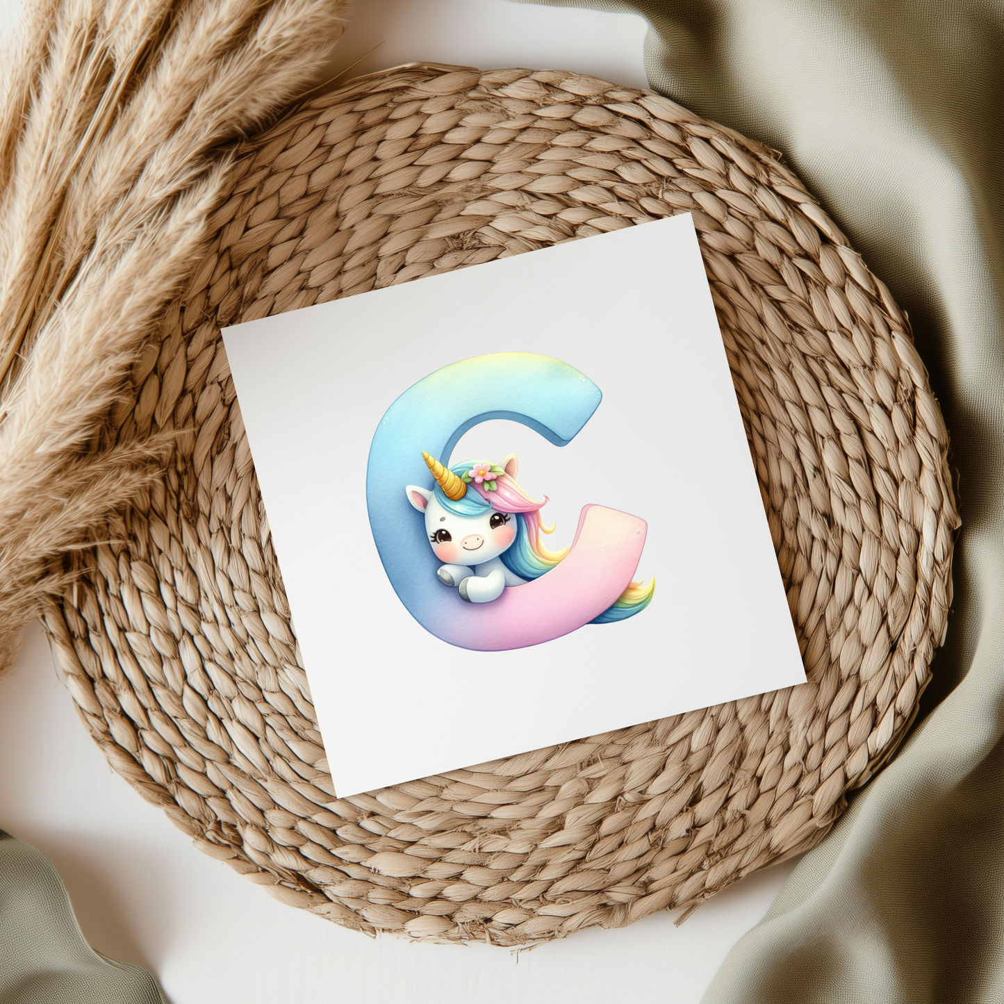 Unicorn Letters & Numbers UVDTF Transfer