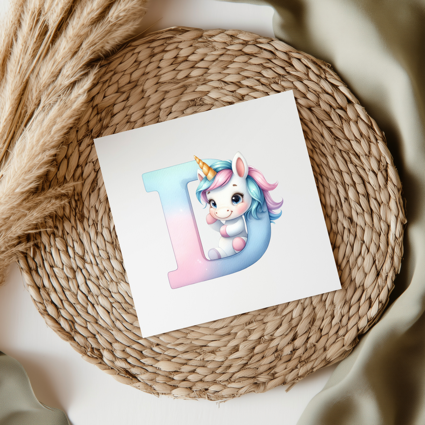 Unicorn Letters & Numbers UVDTF Transfer