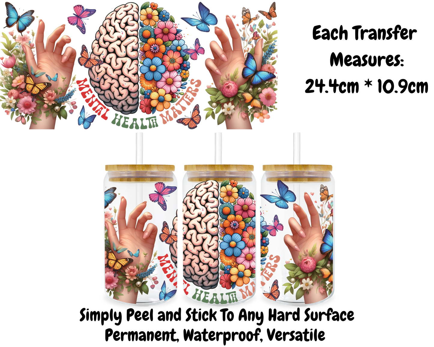 Mental Health Matters - 16oz UV DTF Transfer