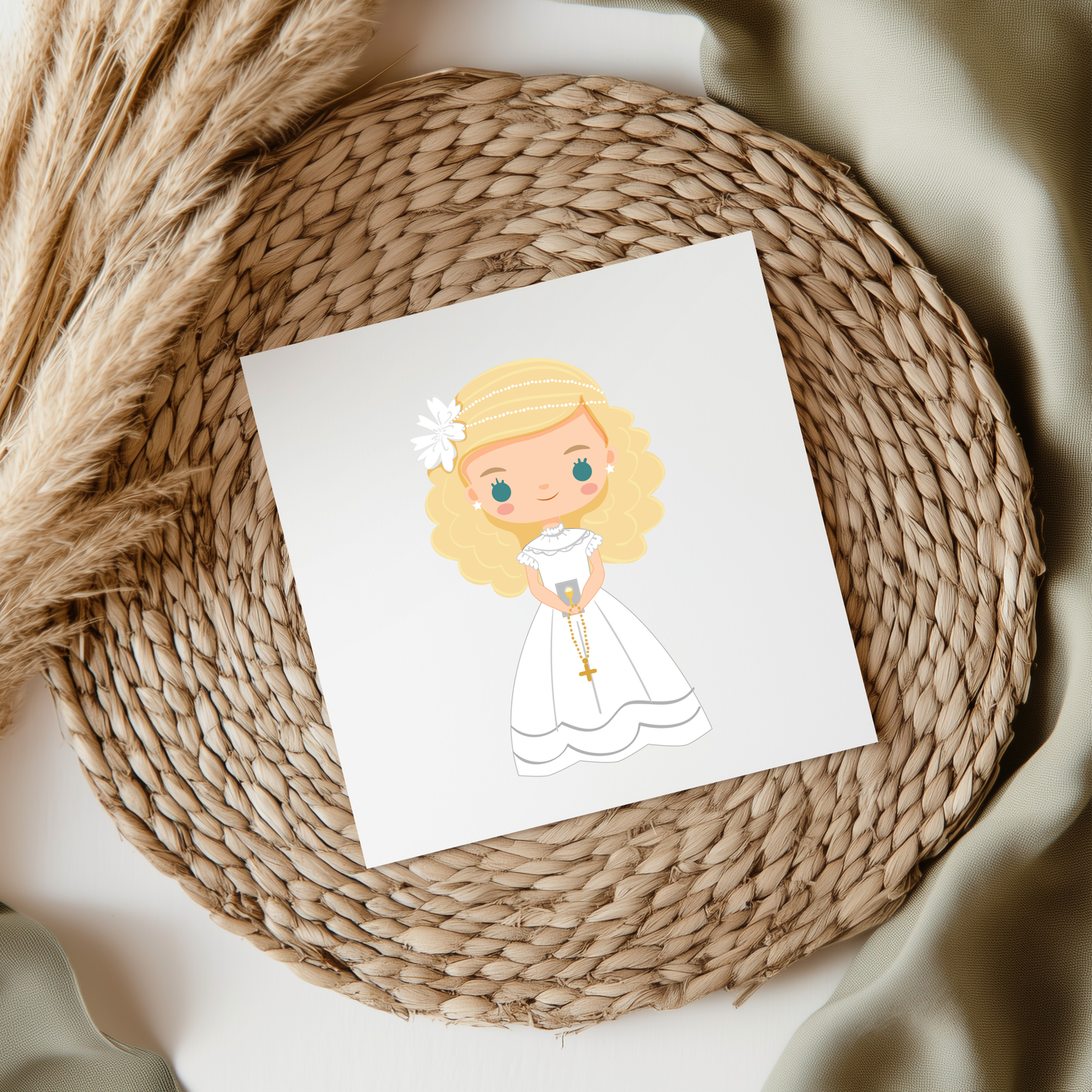 Communion Girl - Blonde Hair UV DTF Decal