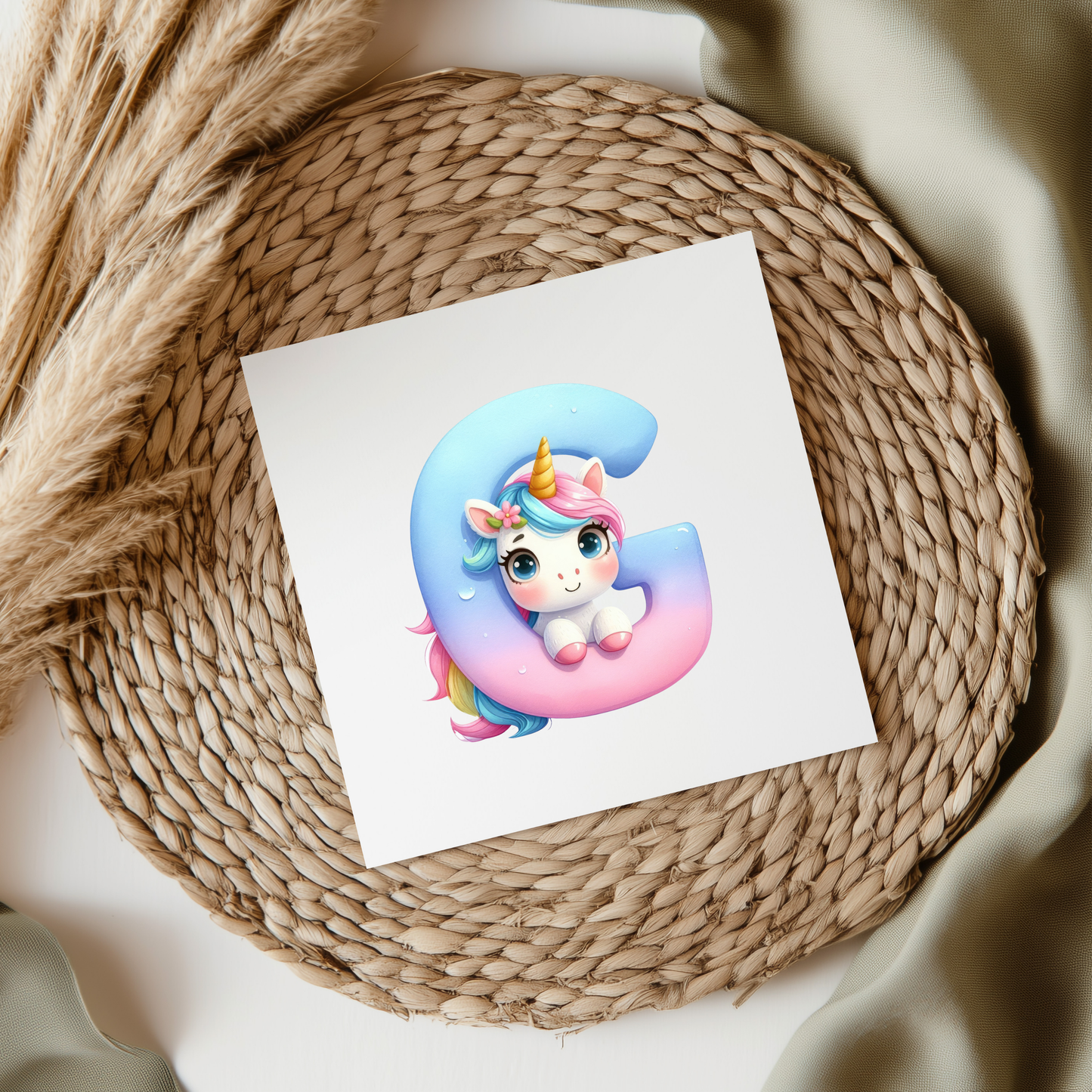 Unicorn Letters & Numbers UVDTF Transfer