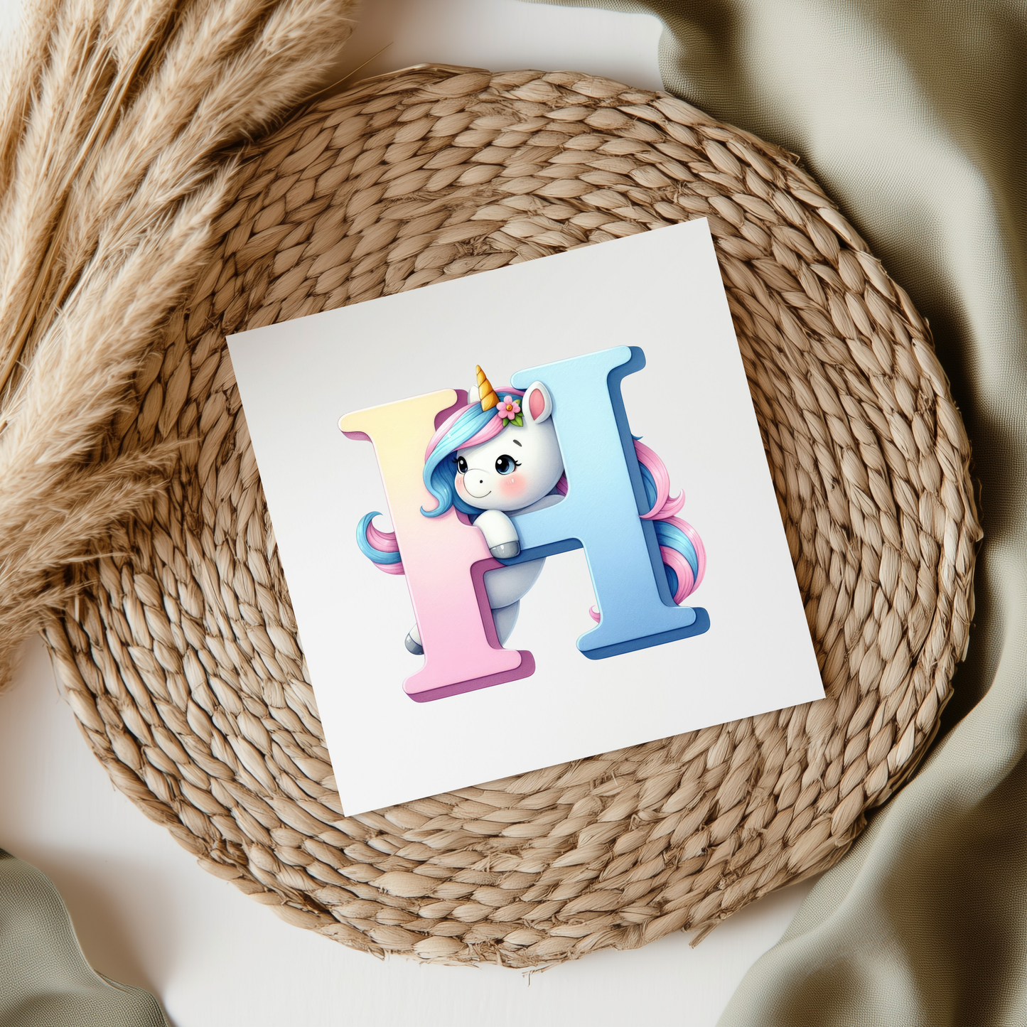 Unicorn Letters & Numbers UVDTF Transfer