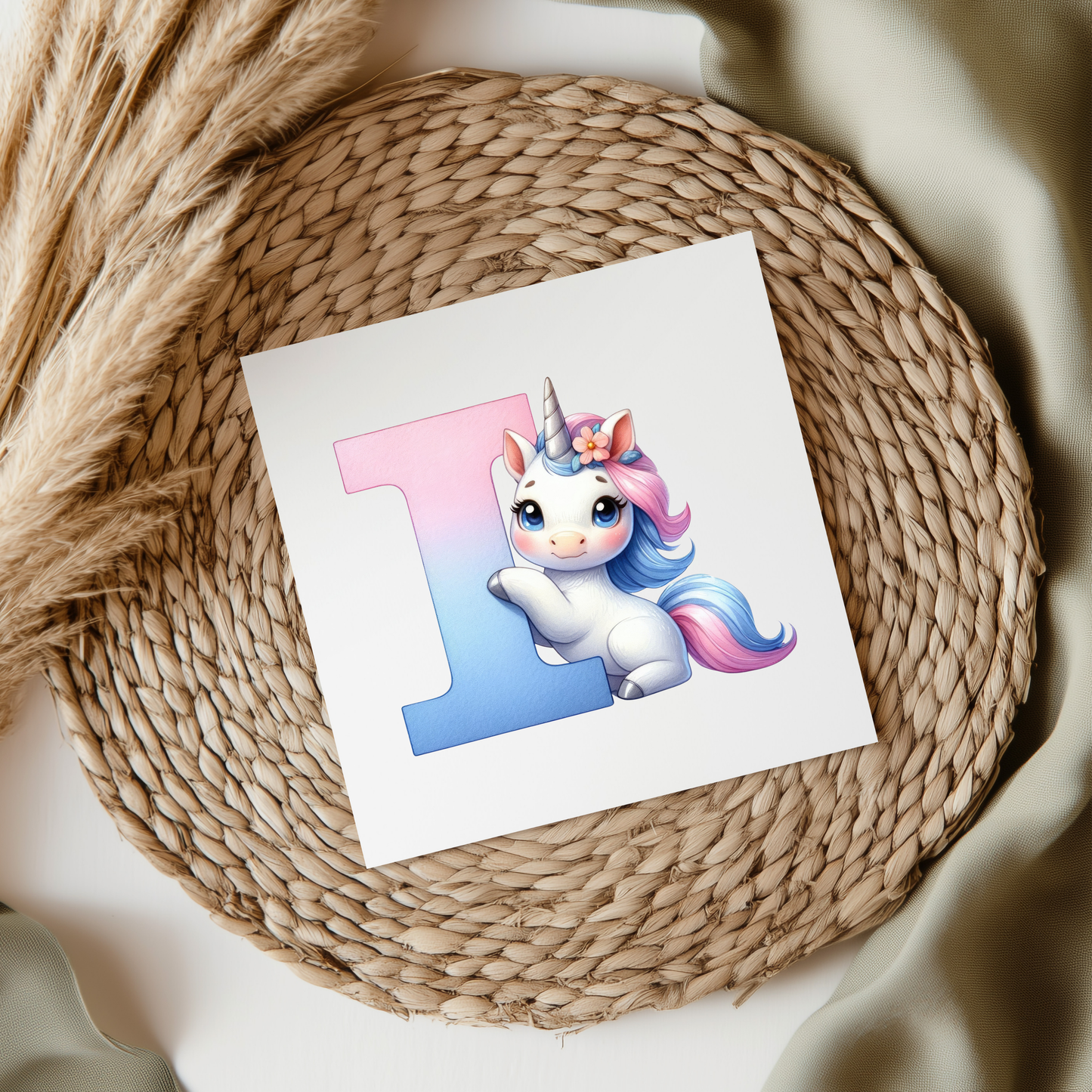 Unicorn Letters & Numbers UVDTF Transfer