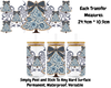 Blue Floral Design Christmas Trees - 16oz UV DTF Transfer