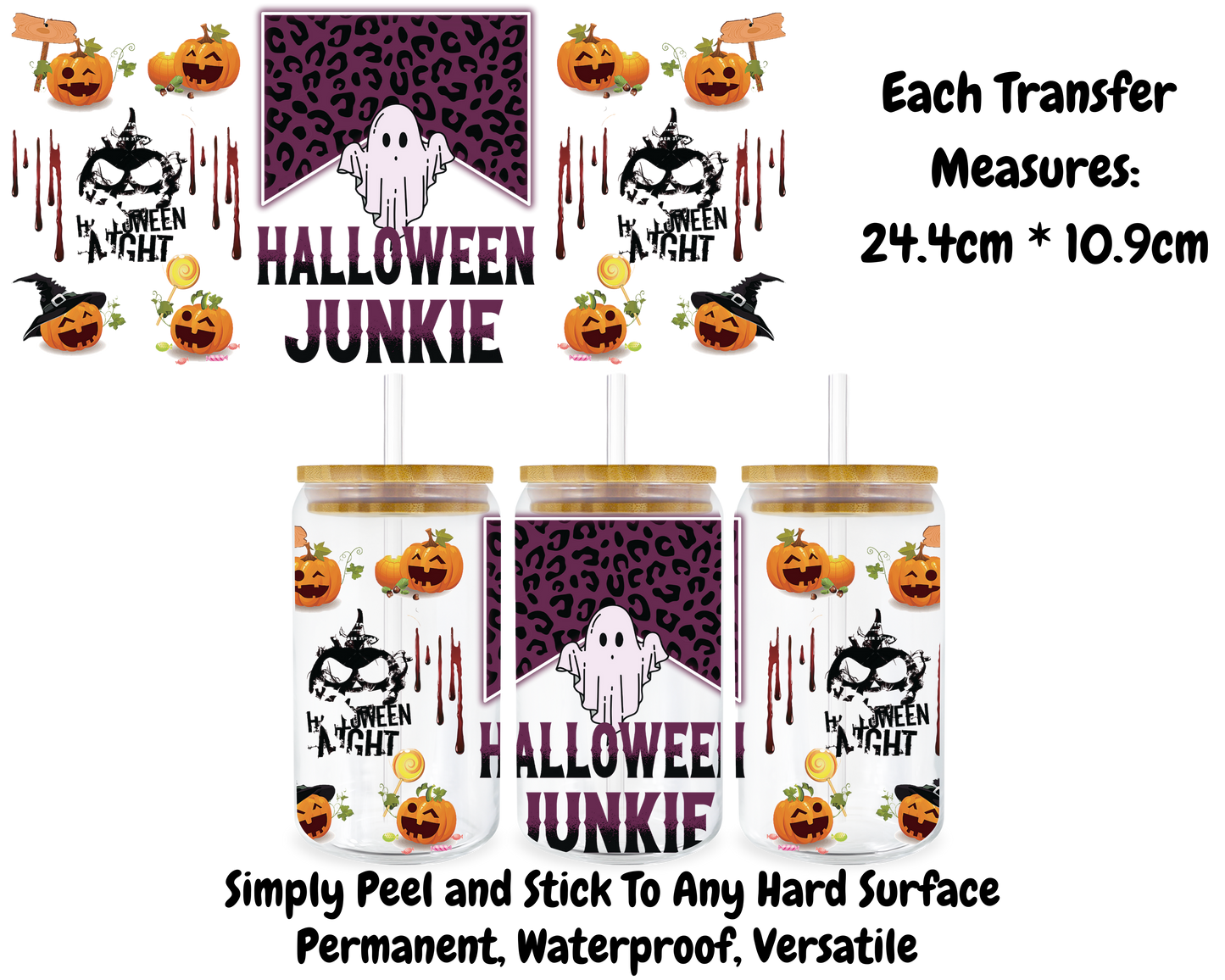 Halloween Junkie - 16oz UV DTF Transfer