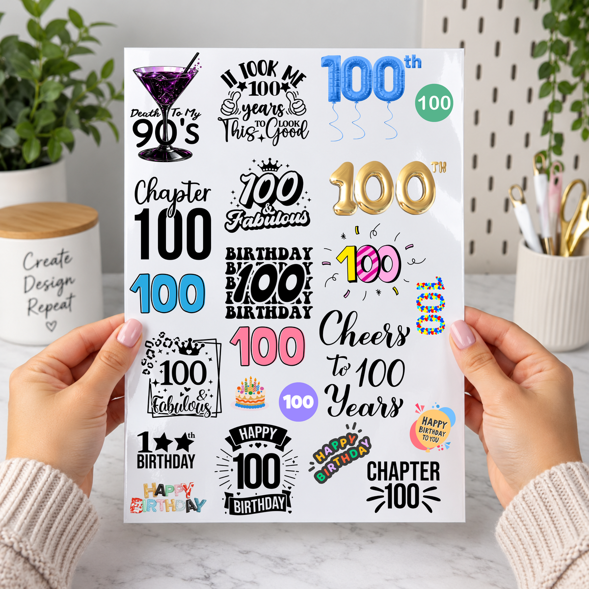A4 Milestone Birthdays UVDTF Sheet