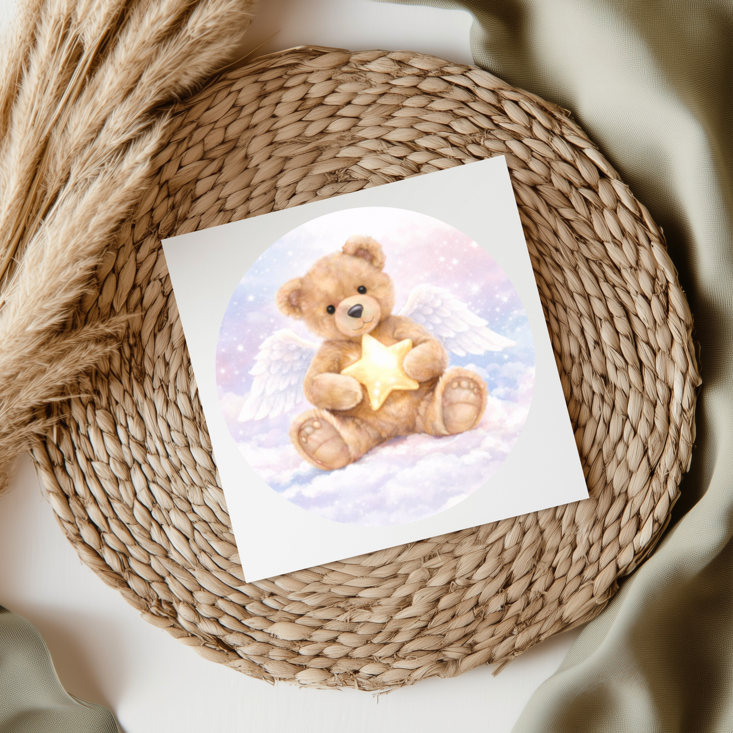 Memory Bear - Circle Shape UV DTF Decal