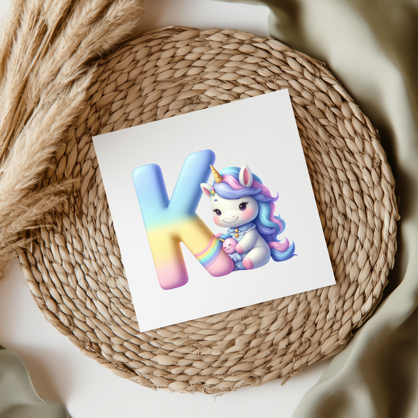 Unicorn Letters & Numbers UVDTF Transfer