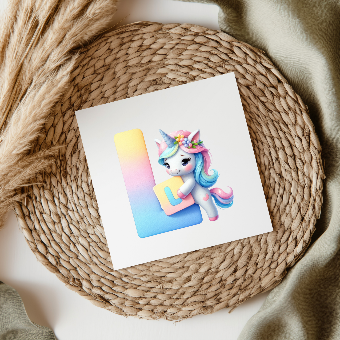 Unicorn Letters & Numbers UVDTF Transfer