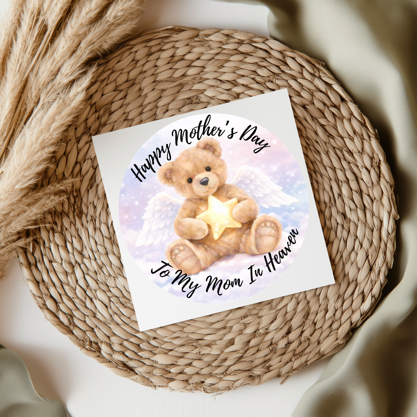 Memory Bear - Happy Mothers Day To My Mom In Heaven UV DTF Decal