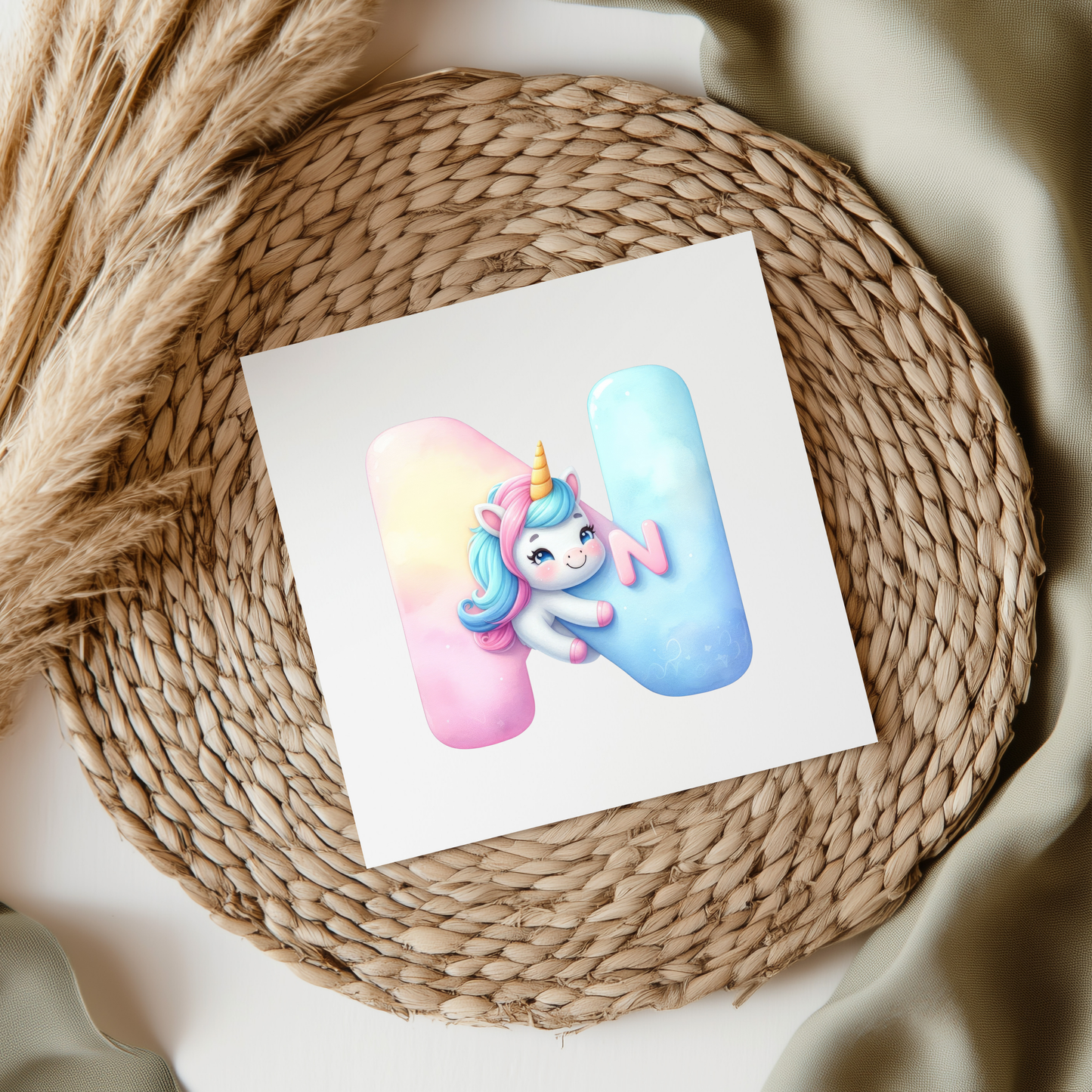 Unicorn Letters & Numbers UVDTF Transfer