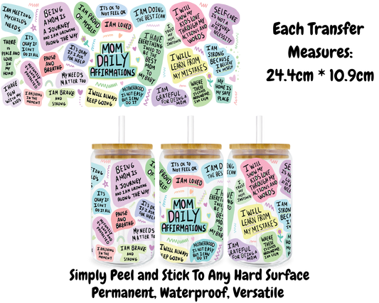 Mom Daily Affirmations - 16oz UV DTF Transfer