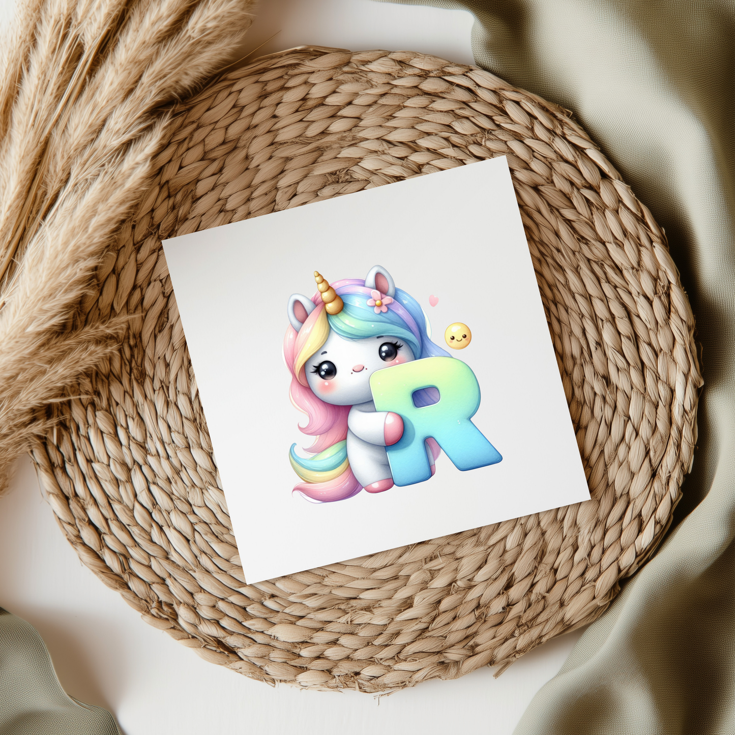 Unicorn Letters & Numbers UVDTF Transfer