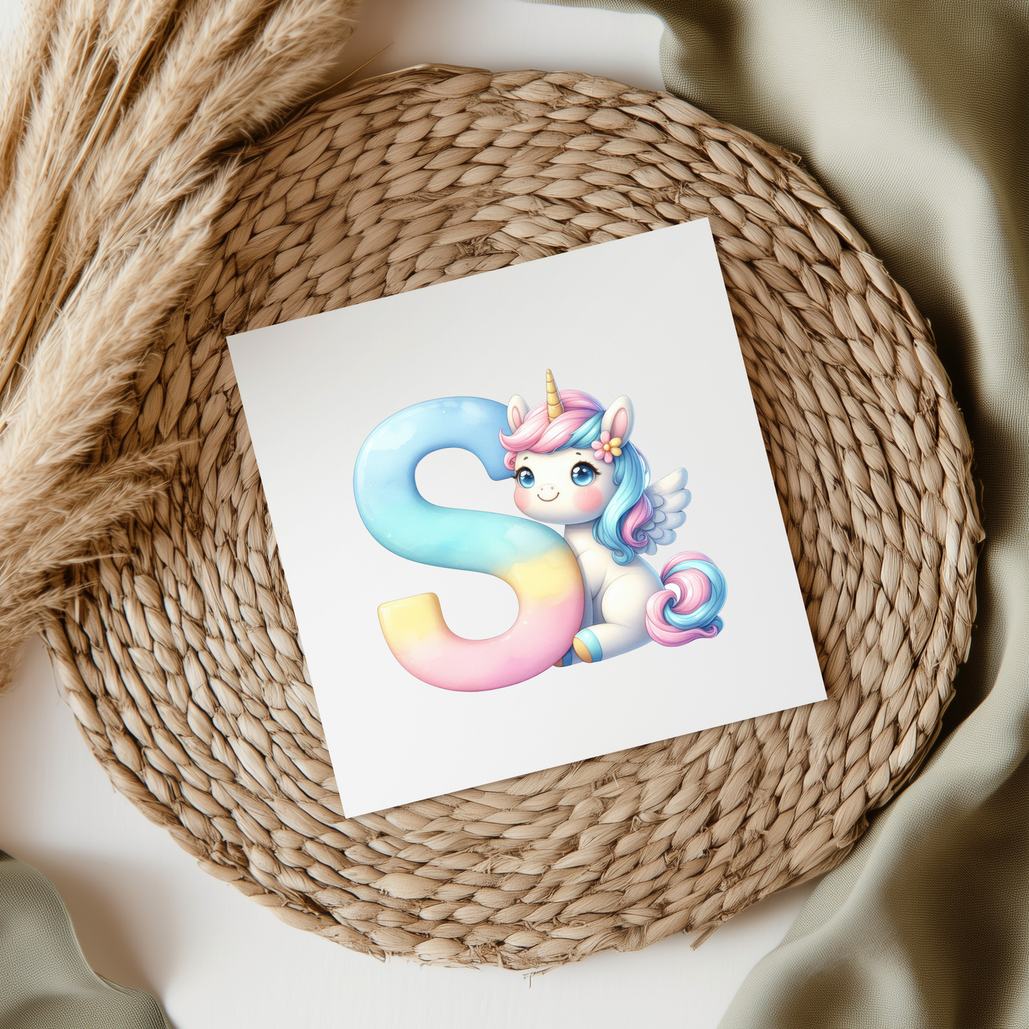 Unicorn Letters & Numbers UVDTF Transfer