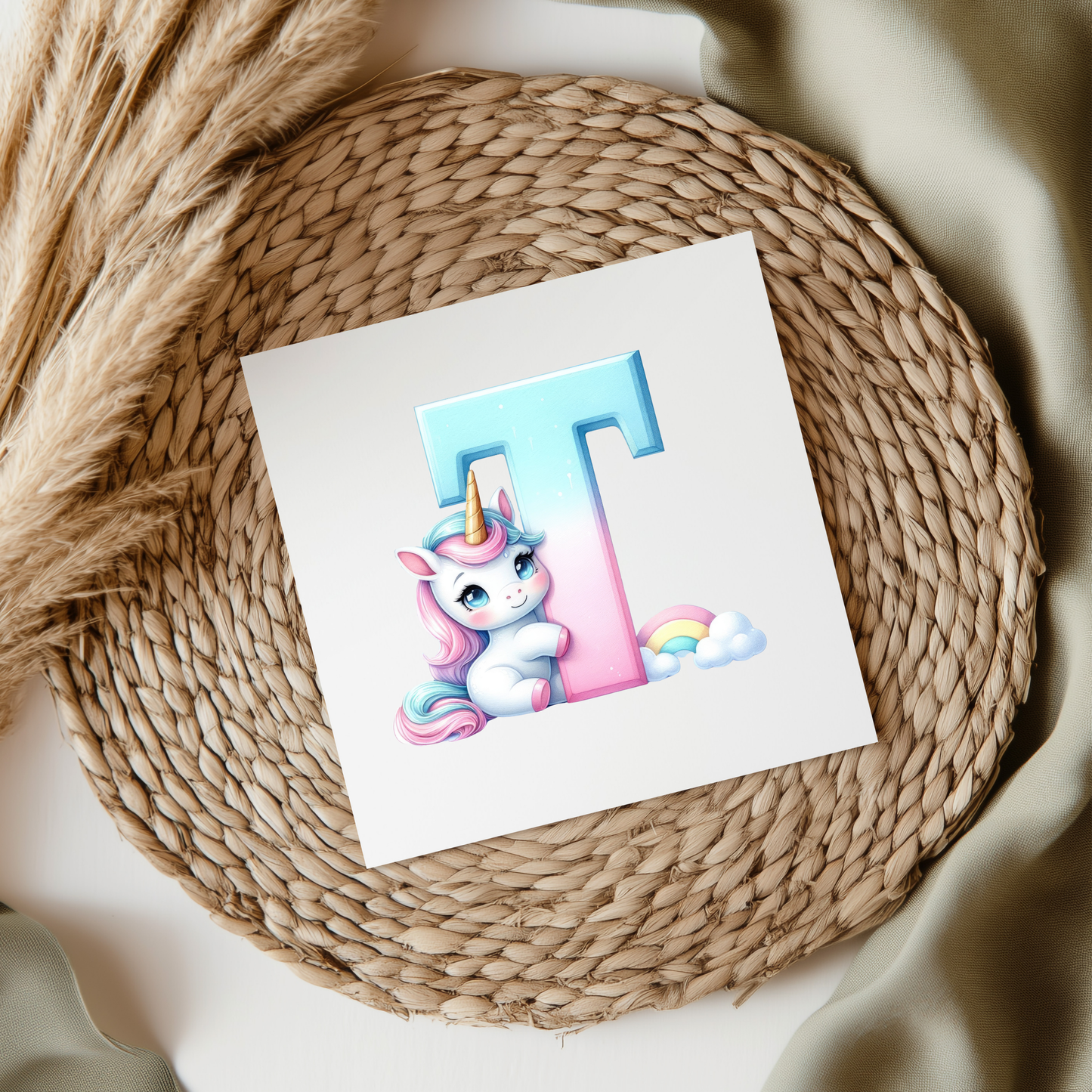 Unicorn Letters & Numbers UVDTF Transfer