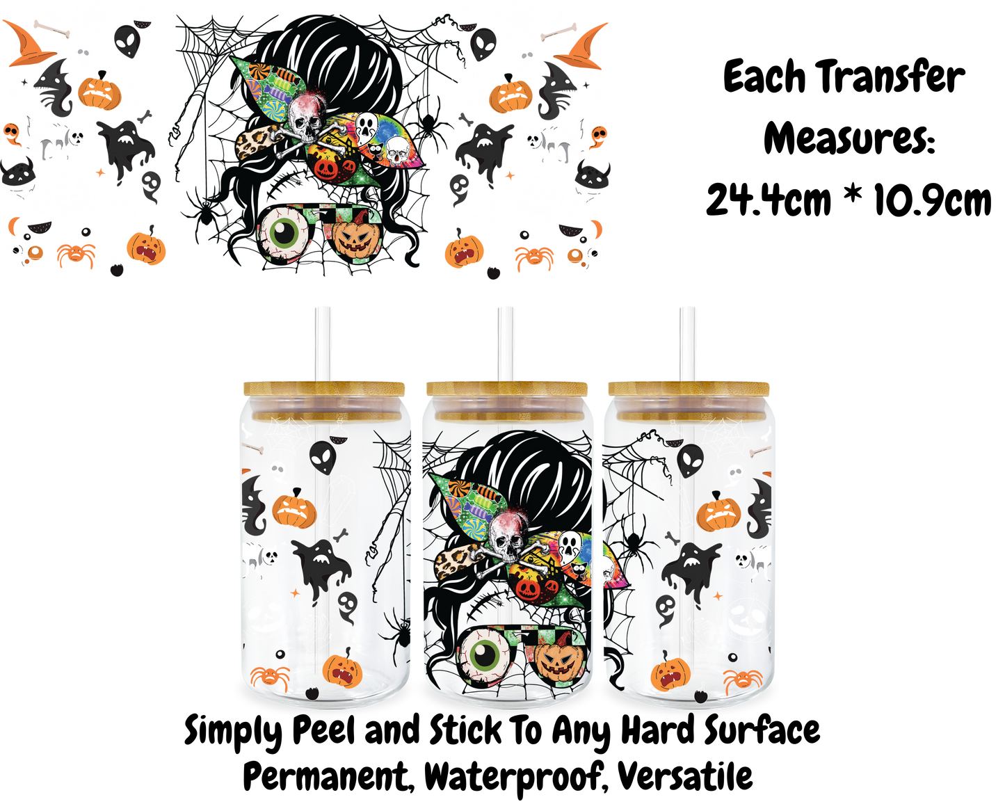 Halloween Face - 16oz UV DTF Transfer