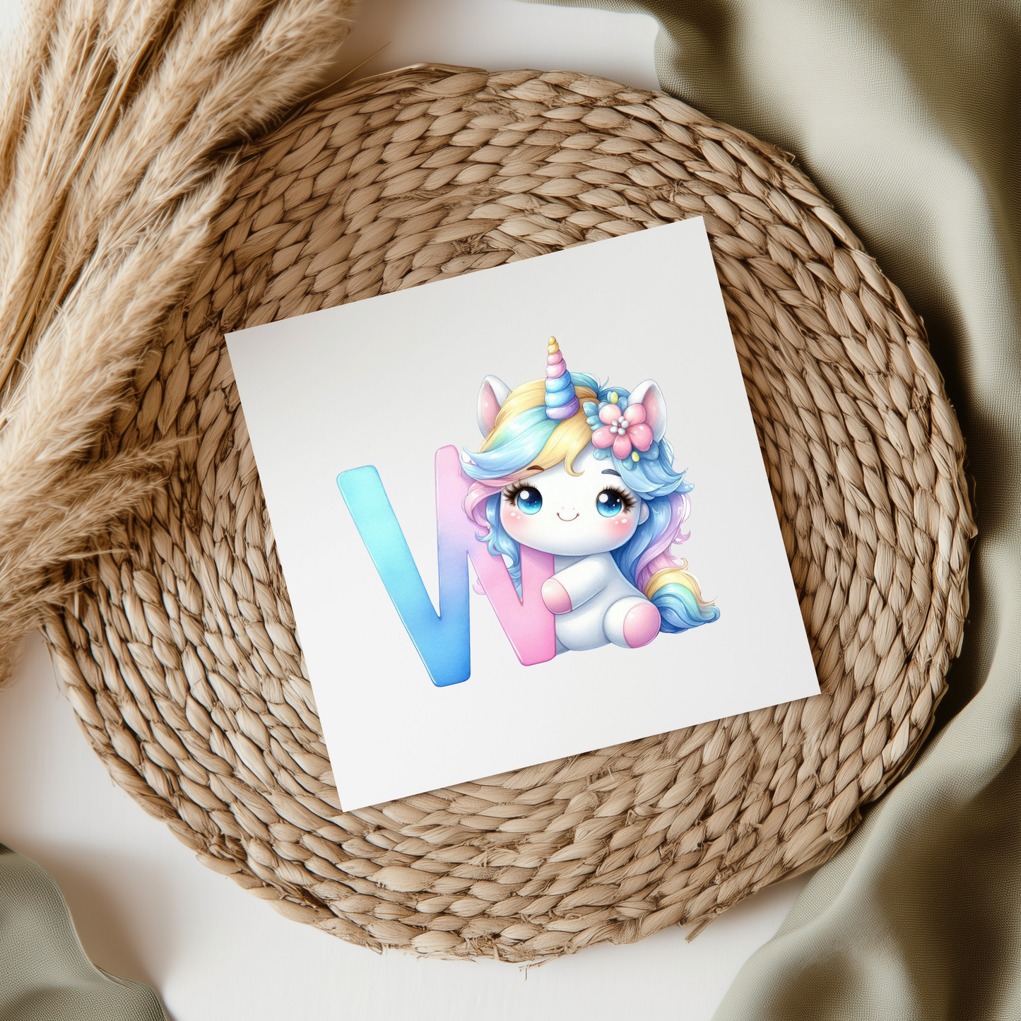 Unicorn Letters & Numbers UVDTF Transfer