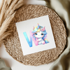 Unicorn Letters & Numbers UVDTF Transfer