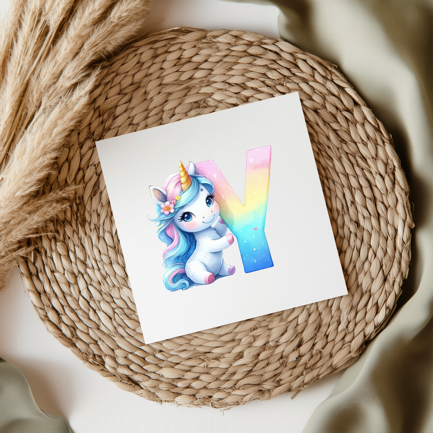 Unicorn Letters & Numbers UVDTF Transfer