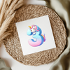 Unicorn Letters & Numbers UVDTF Transfer