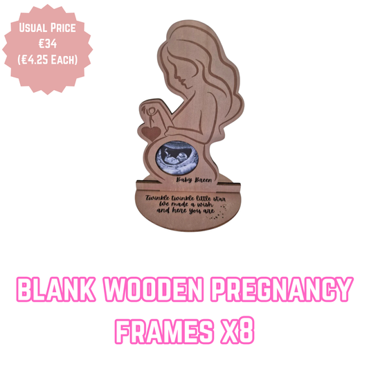 Blank Wooden Pregnancy Frames x8