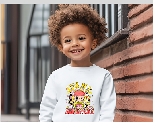 Fluffy Monster Red/Yellow Birthday DTF Transfer