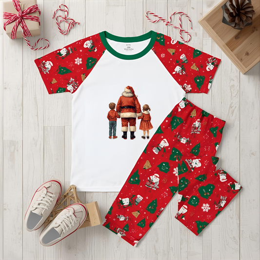 Santa with boy & girl DTF Transfer