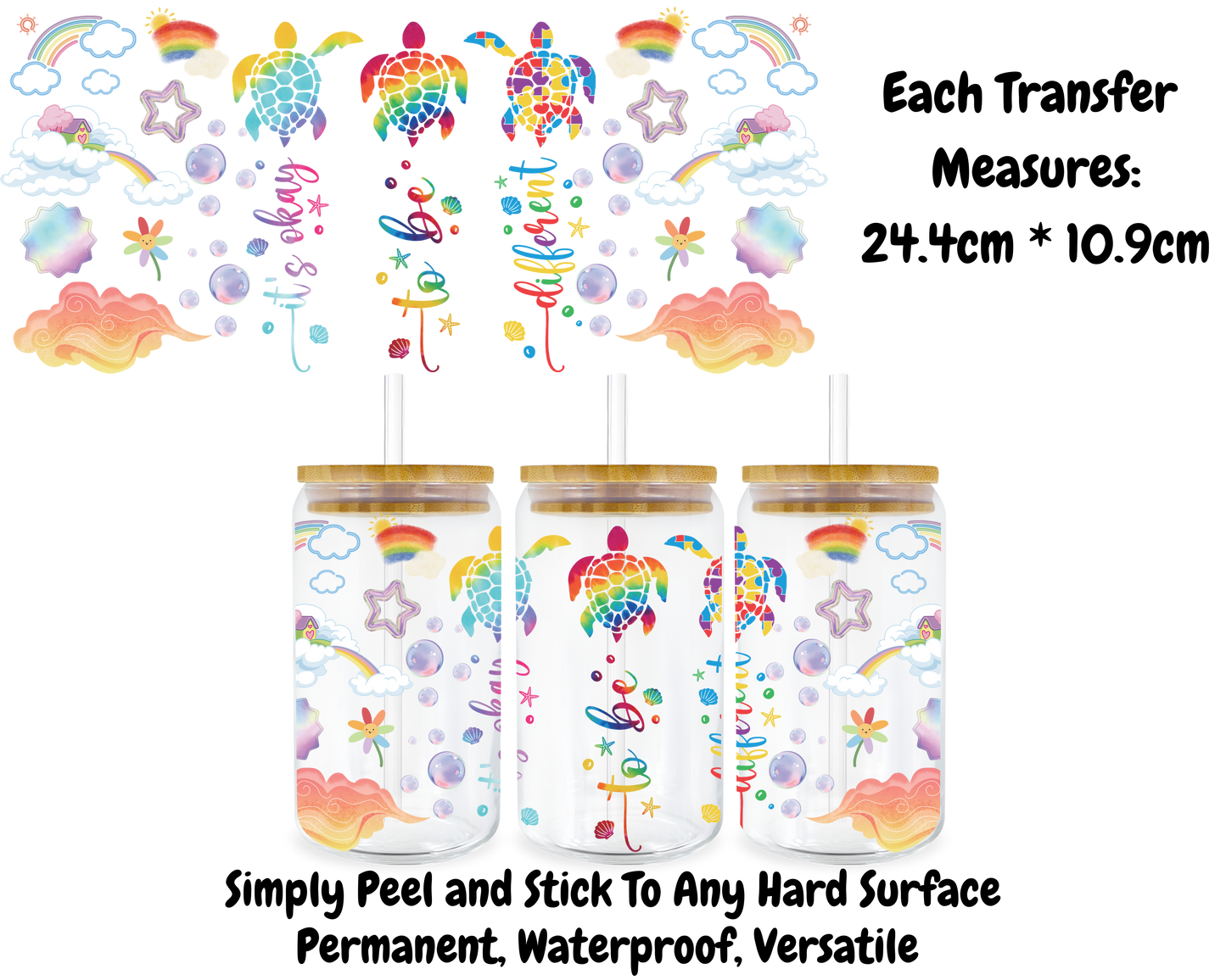 It's Okay To Be Different  - 16oz UV DTF Transfer