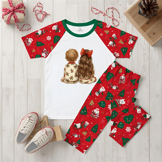 Christmas Pyjamas Boy & Girl DTF Transfer
